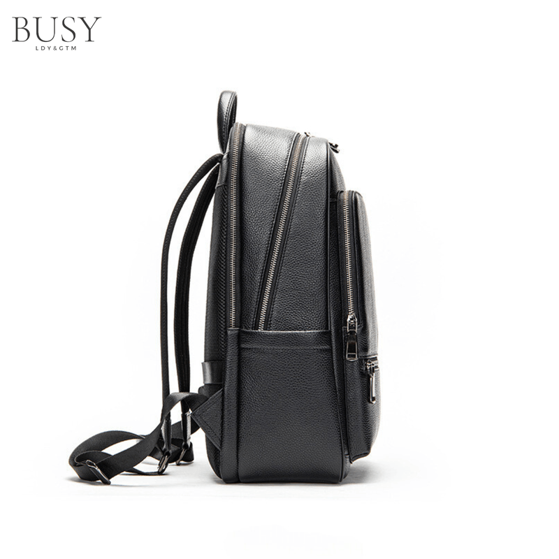 Fashion, accesorii si bijuterii - Barbati - Accesorii barbati - Genti si rucsacuri barbati - Rucsac laptop 15’ Industrial, barbati, piele naturala, suport troler, spate antiperspirant, negru - Infinity.ro