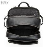 Fashion, accesorii si bijuterii - Barbati - Accesorii barbati - Genti si rucsacuri barbati - Rucsac laptop 15’ Industrial, barbati, piele naturala, suport troler, spate antiperspirant, negru - Infinity.ro