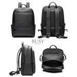 Fashion, accesorii si bijuterii - Barbati - Accesorii barbati - Genti si rucsacuri barbati - Rucsac laptop 15’ Industrial, barbati, piele naturala, suport troler, spate antiperspirant, negru - Infinity.ro