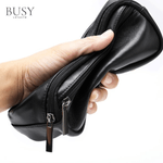 Fashion, accesorii si bijuterii - Barbati - Accesorii barbati - Genti si rucsacuri barbati - Borseta unisex Aspen, piele naturala, de brau, negra - Infinity.ro