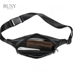 Fashion, accesorii si bijuterii - Barbati - Accesorii barbati - Genti si rucsacuri barbati - Borseta unisex Aspen, piele naturala, de brau, negra - Infinity.ro