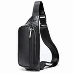 Fashion, accesorii si bijuterii - Barbati - Accesorii barbati - Genti si rucsacuri barbati - Borseta unisex Aspen, piele naturala, de brau, negra - Infinity.ro