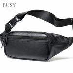 Fashion, accesorii si bijuterii - Barbati - Accesorii barbati - Genti si rucsacuri barbati - Borseta unisex Aspen, piele naturala, de brau, negra - Infinity.ro