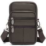 Fashion, accesorii si bijuterii - Barbati - Accesorii barbati - Genti si rucsacuri barbati - Geanta barbati Swift, piele naturala, de umar si atasabila la curea, maro inchis - Infinity.ro