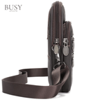 Fashion, accesorii si bijuterii - Barbati - Accesorii barbati - Genti si rucsacuri barbati - Geanta barbati Swift, piele naturala, de umar si atasabila la curea, maro inchis - Infinity.ro