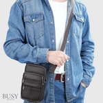 Fashion, accesorii si bijuterii - Barbati - Accesorii barbati - Genti si rucsacuri barbati - Geanta barbati Swift, piele naturala, de umar si atasabila la curea, maro inchis - Infinity.ro