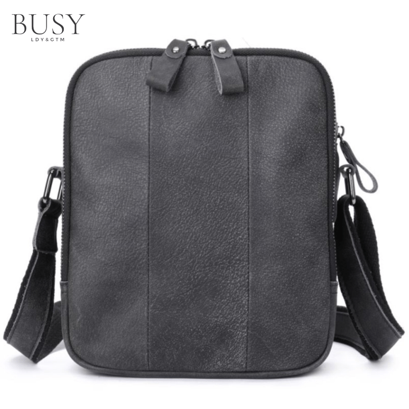 Fashion, accesorii si bijuterii - Barbati - Accesorii barbati - Genti si rucsacuri barbati - Geanta piele Willow, piele naturala, compartimente multiple, de umar, neagra - Infinity.ro
