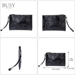 Fashion, accesorii si bijuterii - Barbati - Accesorii barbati - Genti si rucsacuri barbati - Geanta plic Barreta, piele naturala, unisex, bareta de mana, neagra - Infinity.ro