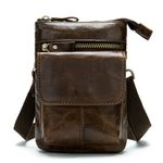 Fashion, accesorii si bijuterii - Barbati - Accesorii barbati - Genti si rucsacuri barbati - Geanta barbati Edge, piele naturala, de umar si curea, maro vintage - Infinity.ro