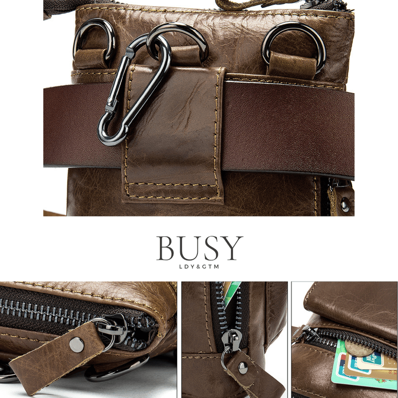 Fashion, accesorii si bijuterii - Barbati - Accesorii barbati - Genti si rucsacuri barbati - Geanta barbati Edge, piele naturala, de umar si curea, maro vintage - Infinity.ro