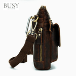 Fashion, accesorii si bijuterii - Barbati - Accesorii barbati - Genti si rucsacuri barbati - Geanta barbati Edge, piele naturala, de umar si curea, maro vintage - Infinity.ro