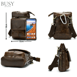 Fashion, accesorii si bijuterii - Barbati - Accesorii barbati - Genti si rucsacuri barbati - Geanta barbati Edge, piele naturala, de umar si curea, maro vintage - Infinity.ro