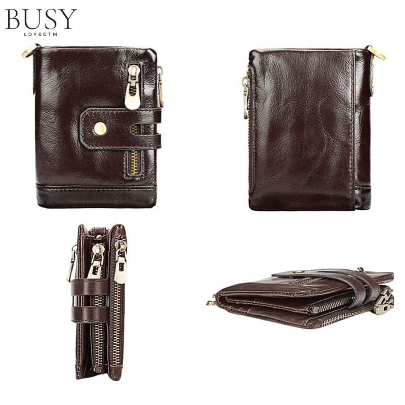 Fashion, accesorii si bijuterii - Barbati - Accesorii barbati - Portofele barbati - Portofel barbati Oscar, piele naturala, antiscanare RFID, sloturi memory card, carte de identitate, dark coffee - Infinity.ro