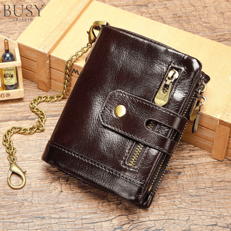 Fashion, accesorii si bijuterii - Barbati - Accesorii barbati - Portofele barbati - Portofel barbati Oscar, piele naturala, antiscanare RFID, sloturi memory card, carte de identitate, dark coffee - Infinity.ro