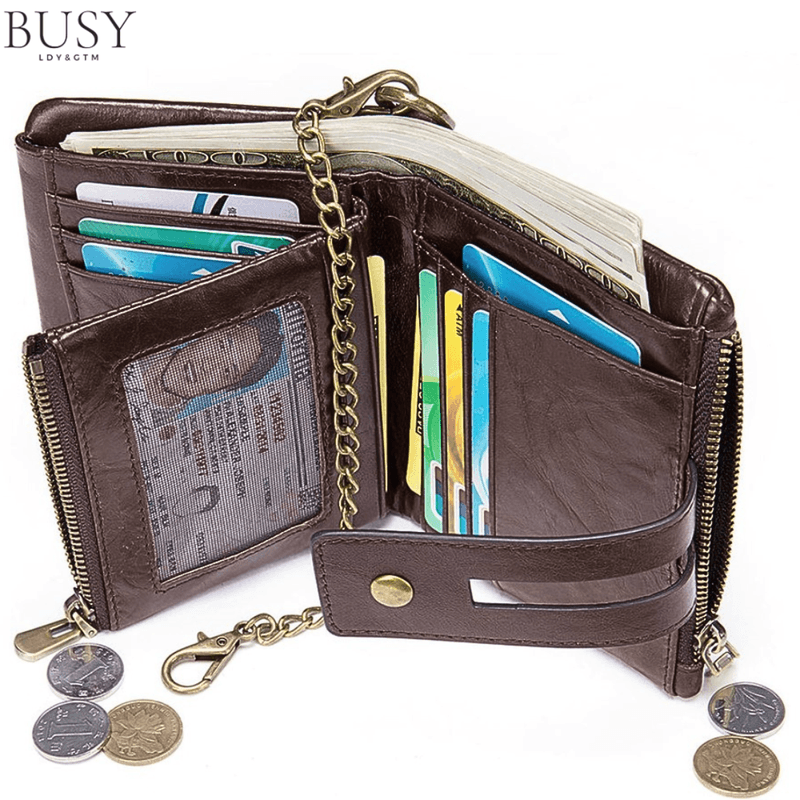 Fashion, accesorii si bijuterii - Barbati - Accesorii barbati - Portofele barbati - Portofel barbati Oscar, piele naturala, antiscanare RFID, sloturi memory card, carte de identitate, dark coffee - Infinity.ro