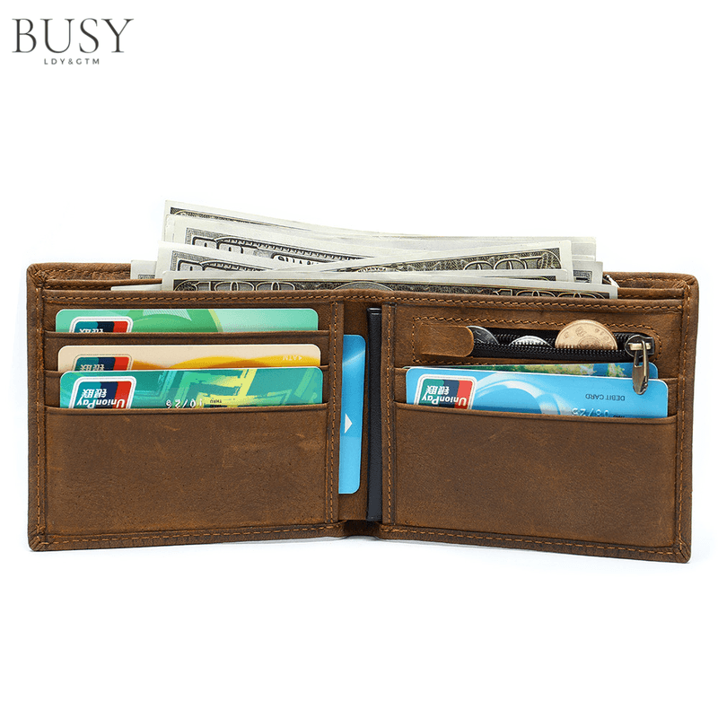 Fashion, accesorii si bijuterii - Barbati - Accesorii barbati - Portofele barbati - Portofel barbati Crock II, piele naturala cu imprimeu crocodil, compatibil carte de identitate, maro - Infinity.ro