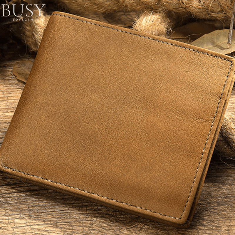 Fashion, accesorii si bijuterii - Barbati - Accesorii barbati - Portofele barbati - Portofel barbati NoScan Bruiage, piele naturala, antiscanare carduri RFID, compartiment carte de identitate, maro - Infinity.ro