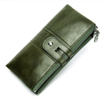 Fashion, accesorii si bijuterii - Barbati - Accesorii barbati - Portofele barbati - Portofel dama Gaya, piele naturala, antiscanare carduri RFID, compartiment smartphone, sloturi sim si memory card, verde - Infinity.ro