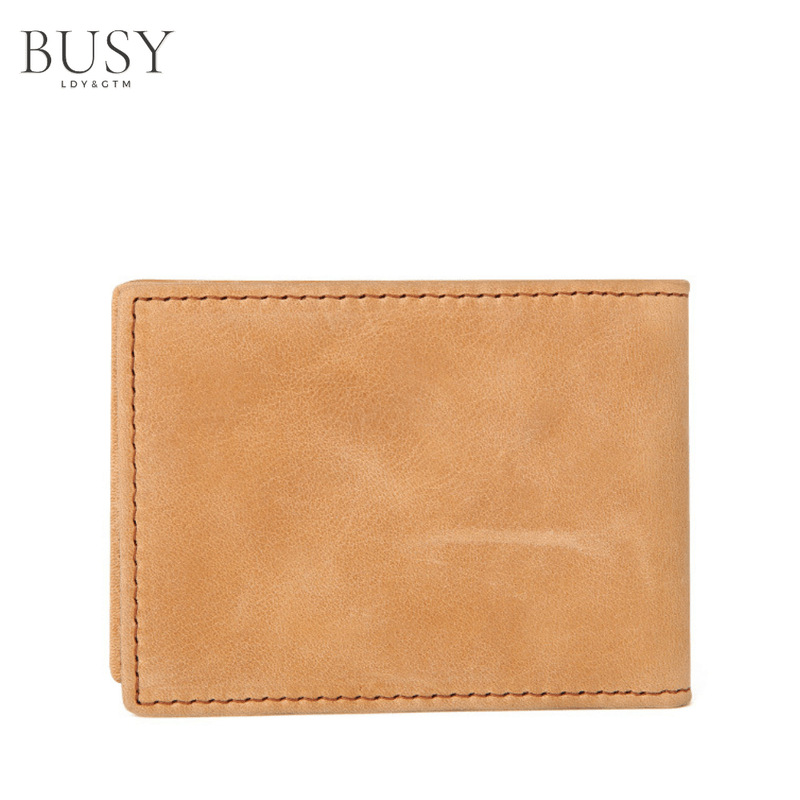 Fashion, accesorii si bijuterii - Barbati - Accesorii barbati - Portofele barbati - Portofel barbati minimalist Avangard, ultra Slim, antiscanare carduri RFID, piele naturala, maro - Infinity.ro