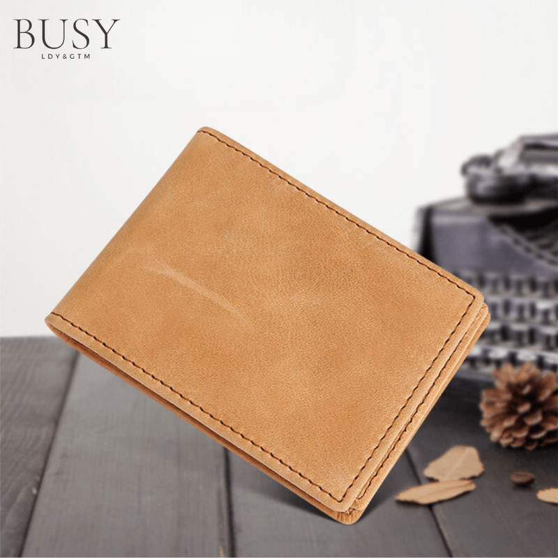 Fashion, accesorii si bijuterii - Barbati - Accesorii barbati - Portofele barbati - Portofel barbati minimalist Avangard, ultra Slim, antiscanare carduri RFID, piele naturala, maro - Infinity.ro