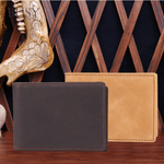 Fashion, accesorii si bijuterii - Barbati - Accesorii barbati - Portofele barbati - Portofel barbati minimalist Avangard, ultra Slim, antiscanare carduri RFID, piele naturala, maro - Infinity.ro