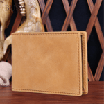 Fashion, accesorii si bijuterii - Barbati - Accesorii barbati - Portofele barbati - Portofel barbati minimalist Avangard, ultra Slim, antiscanare carduri RFID, piele naturala, maro - Infinity.ro