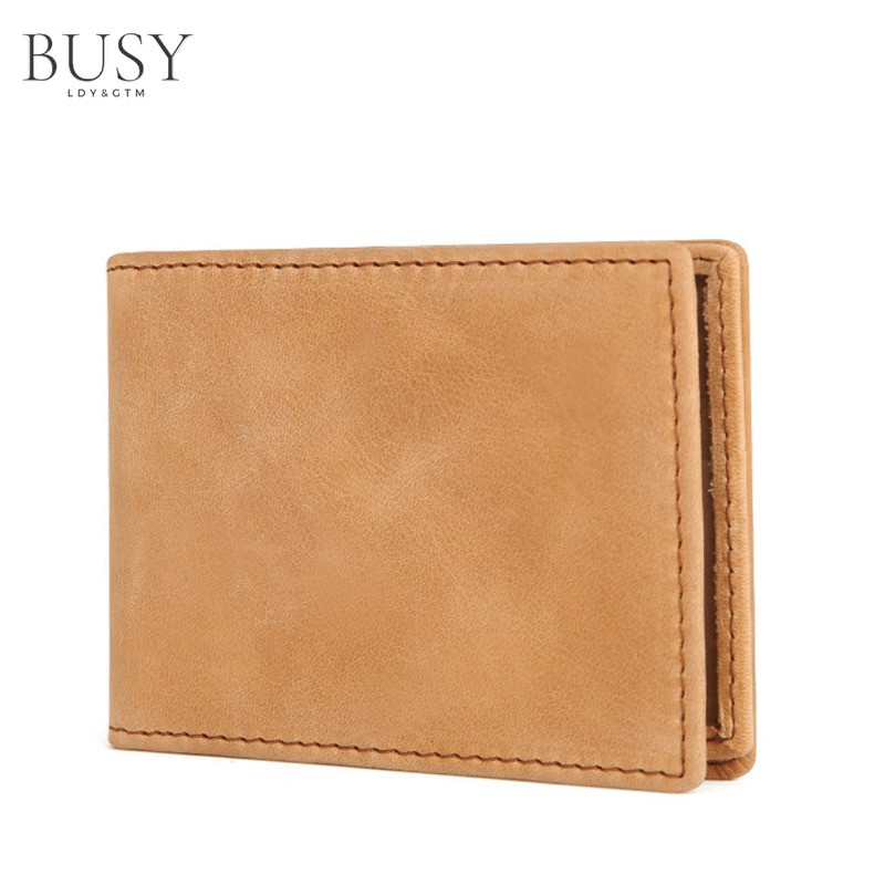 Fashion, accesorii si bijuterii - Barbati - Accesorii barbati - Portofele barbati - Portofel barbati minimalist Avangard, ultra Slim, antiscanare carduri RFID, piele naturala, maro - Infinity.ro