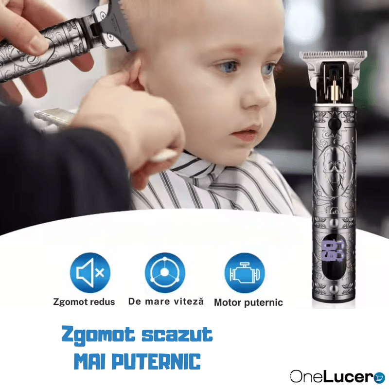 Ingrijire personala si Cosmetice - Aparate & accesorii ingrijire personala - Aparate de ras si tuns - Aparate de tuns - Trimer Profesional Contur Lame Titan, Acumulator LCD 1500 mAh, Auriu, Motor 10W 6500-7000 RPM, Silentios - Infinity.ro