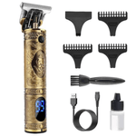 Ingrijire personala si Cosmetice - Aparate & accesorii ingrijire personala - Aparate de ras si tuns - Aparate de tuns - Trimer Profesional Contur Lame Titan, Acumulator LCD 1500 mAh, Auriu, Motor 10W 6500-7000 RPM, Silentios - Infinity.ro