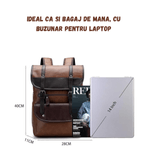 Sport si Outdoor - Articole de voiaj - Rucsacuri - Rucsac laptop si Calatorii, Exterior PU, Impermeabil, Buzunare multiple, Inchidere femoar si capse, Maro - Infinity.ro