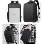 Sport si Outdoor - Articole de voiaj - Rucsacuri - Rucsac pentru laptop, Versatyx, Port USB, Waterproof, Suport troler, Bareta reglabila, Negru - Infinity.ro