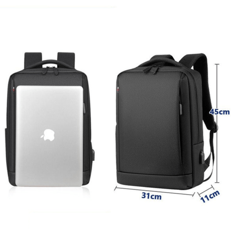 Sport si Outdoor - Articole de voiaj - Rucsacuri - Rucsac pentru laptop, Versatyx, Port USB, Waterproof, Suport troler, Bareta reglabila, Negru - Infinity.ro