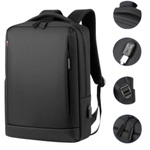 Sport si Outdoor - Articole de voiaj - Rucsacuri - Rucsac pentru laptop, Versatyx, Port USB, Waterproof, Suport troler, Bareta reglabila, Negru - Infinity.ro