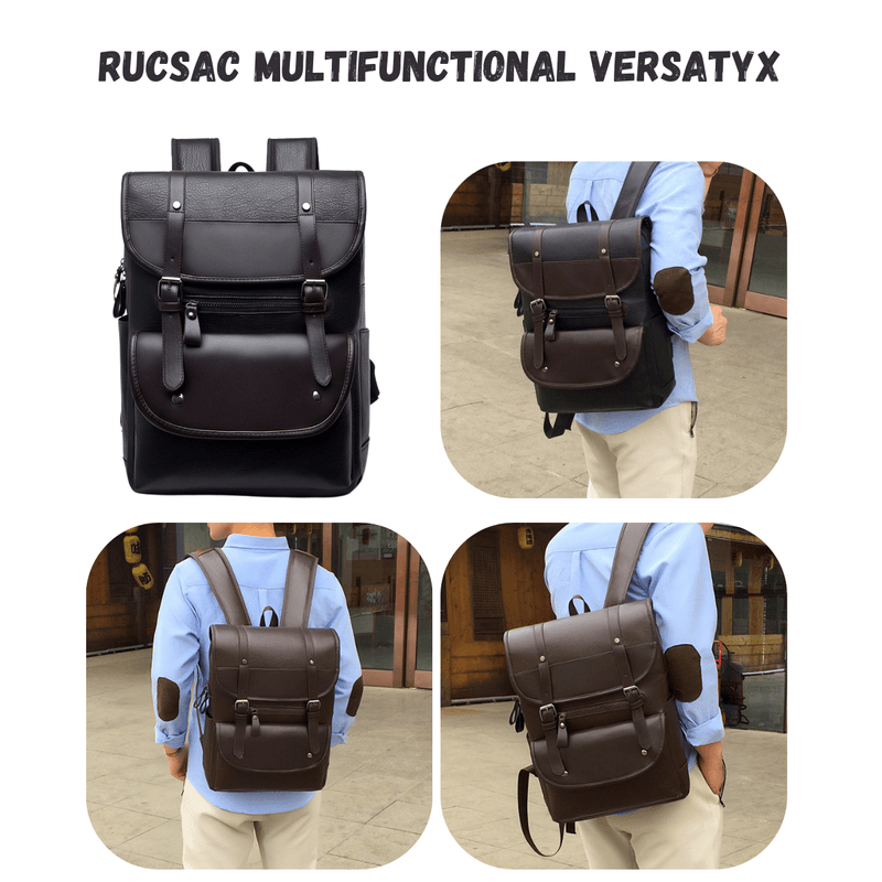 Sport si Outdoor - Articole de voiaj - Rucsacuri - Rucsac Laptop & Calatorii PU, Compartimentat, Impermeabil, Buzunare multiple, Fermoar & Capse, Capacitate 32L, Negru - Infinity.ro