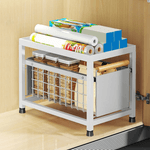 Casa si Gradina - Mobilier - Biblioteci si rafturi - Rafturi - Raft organizator cu 2 sertare, 1 Sertar Glisant, Otel inoxidabil, Pentru Masca chiuveta, Baie, Alb, Versatyx - Infinity.ro