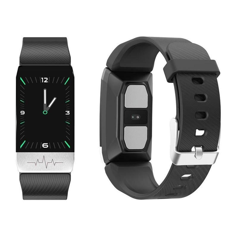 Laptop, Telefoane si Tablete - Wearables si gadgeturi - Wearables - Bratari fitness - Bratara Fitness Techstar® T1S Negru, ECG, Puls, Oxigenarea Sangelui, Temperatura Corpului, Bluetooth, Sedentarism - Infinity.ro