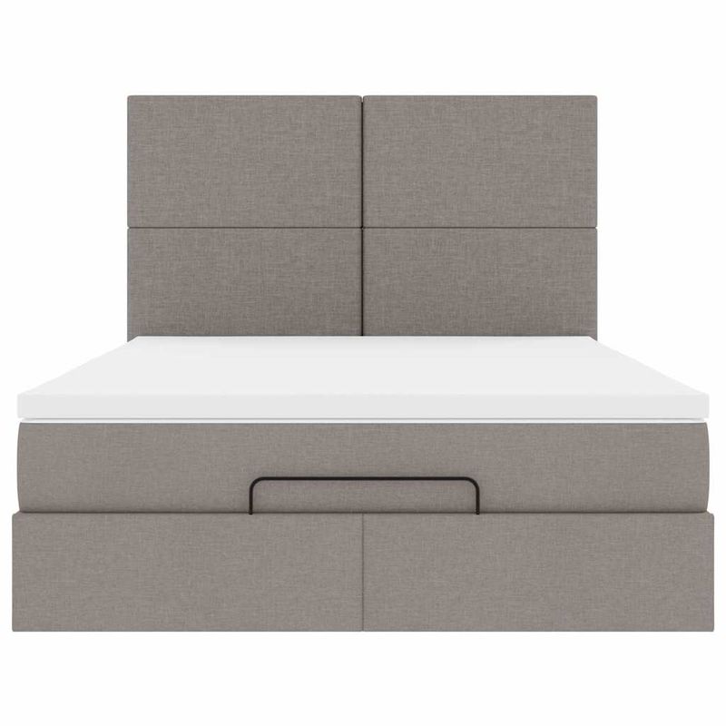 Casa si Gradina - Mobilier - Paturi si accesorii - Paturi - Cadru de pat otoman cu saltea Taupe 140x190cm Material - Infinity.ro