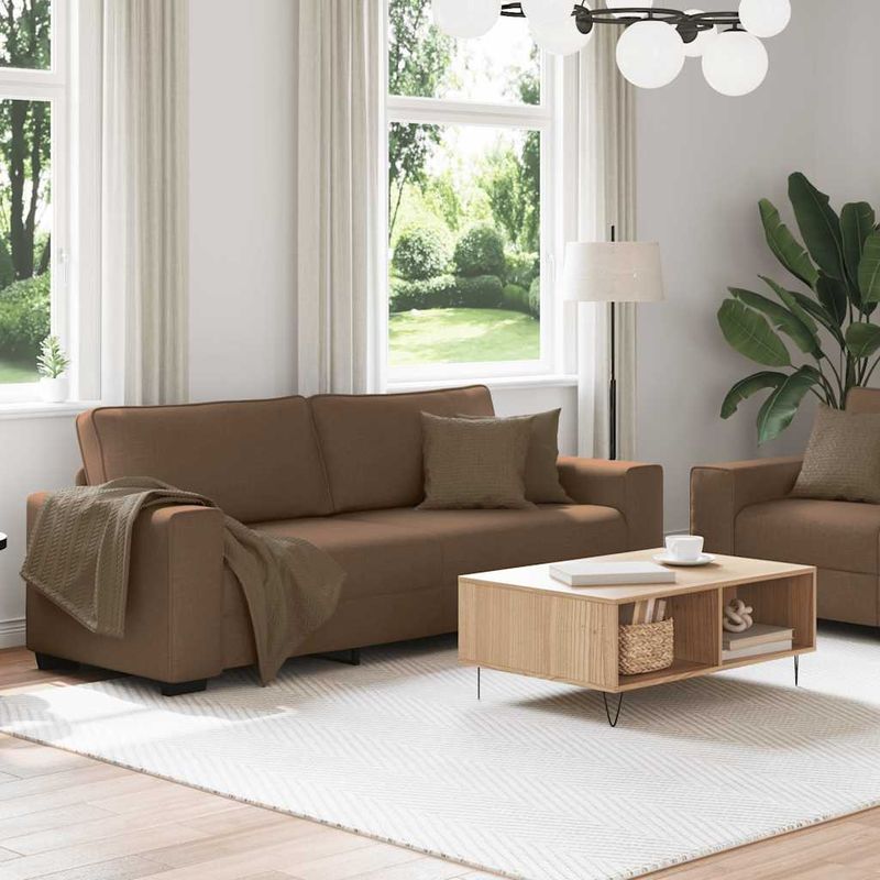 Casa si Gradina - Mobilier - Seturi de mobilier - Seturi living - Set de canapele cu perne, 2 piese, maro, textil - Infinity.ro