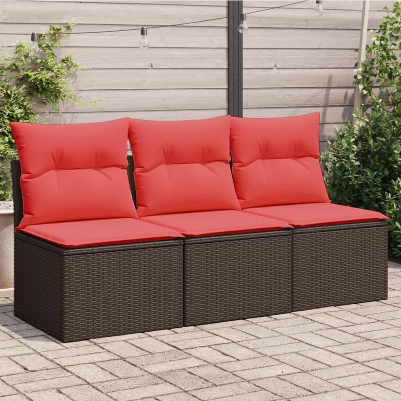Casa si Gradina - Gradina si terasa - Mobilier exterior - Canapele si fotolii gradina - Canapea de gradina cu perne, 3 locuri, maro, poliratan - Infinity.ro