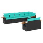 Casa si Gradina - Gradina si terasa - Mobilier exterior - Seturi mobila gradina - Set mobilier de gradina cu perne, 8 piese, negru, poliratan - Infinity.ro