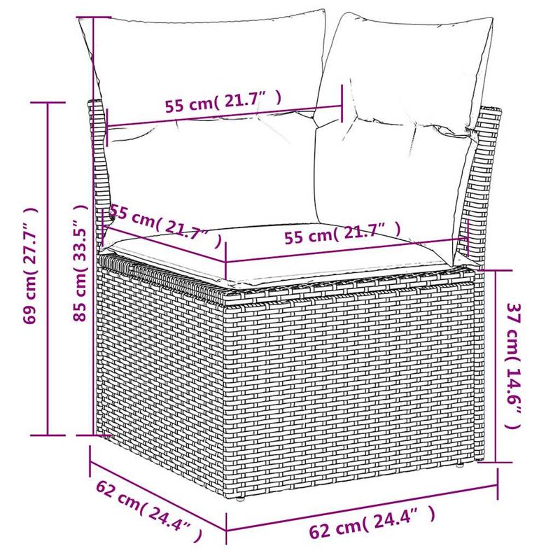 Casa si Gradina - Gradina si terasa - Mobilier exterior - Seturi mobila gradina - Set canapele de gradina cu perne, 9 piese, maro, poliratan - Infinity.ro