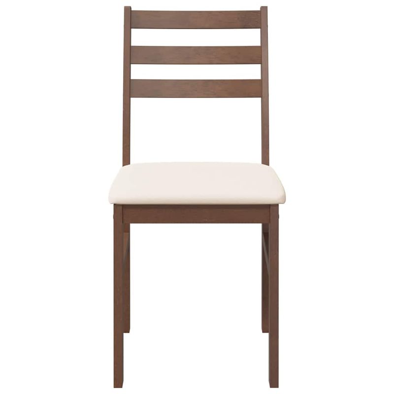 Casa si Gradina - Mobilier - Scaune si fotolii - Scaune - Scaune sufragerie cu perne 2 buc. cauciuc din lemn masiv maro - Infinity.ro