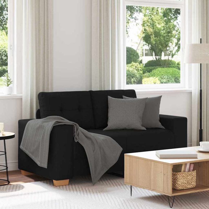 Casa si Gradina - Mobilier - Canapele si coltare - Canapele - Canapea Loveseat Negru 120 cm Stofa - Infinity.ro