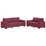 Casa si Gradina - Mobilier - Canapele si coltare - Canapele - Set canapea cu perne, 2 piese, rosu vin, material textil - Infinity.ro