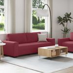 Casa si Gradina - Mobilier - Canapele si coltare - Canapele - Set canapea cu perne, 2 piese, rosu vin, material textil - Infinity.ro