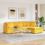 Casa si Gradina - Mobilier - Canapele si coltare - Canapele - Canapea modulara cu taburet si perne, galben deschis - Infinity.ro