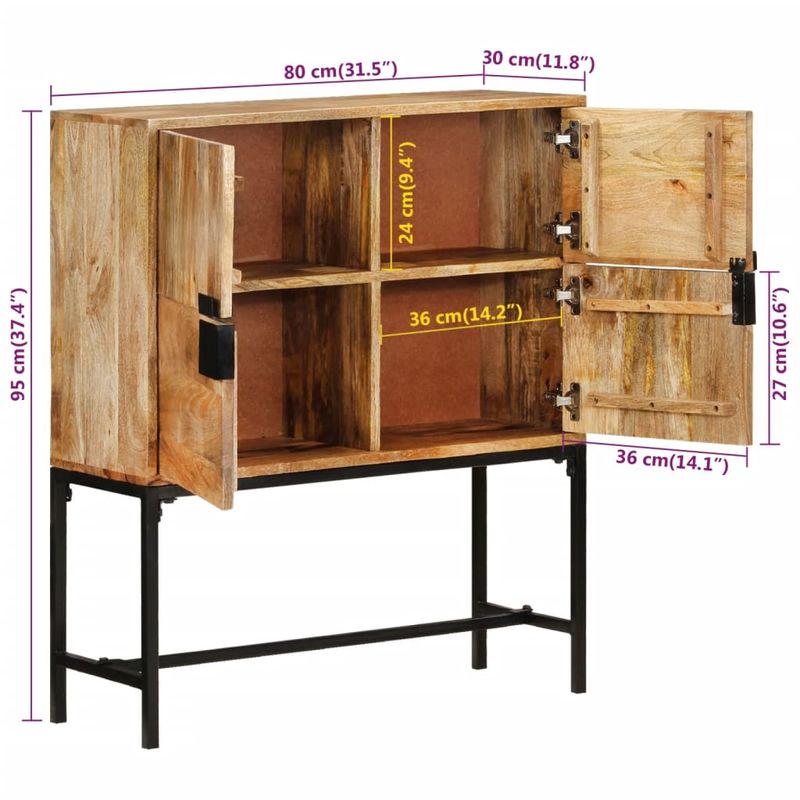 Casa si Gradina - Mobilier - Comode si corpuri - Comode - Comoda inalta, 80x30x95 cm, lemn masiv de mango brut - Infinity.ro