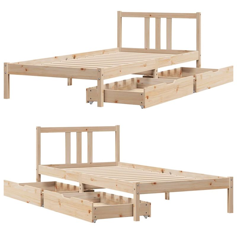 Casa si Gradina - Mobilier - Paturi si accesorii - Paturi - Cadru pat fara saltea, 90x190 cm, lemn masiv de pin - Infinity.ro