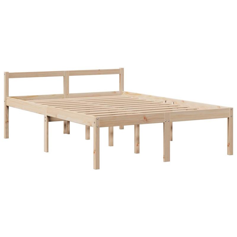 Casa si Gradina - Mobilier - Paturi si accesorii - Paturi - Pat cu biblioteca fara saltea, 140x200 cm, lemn masiv de pin - Infinity.ro