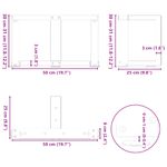 Casa si Gradina - Mobilier - Feronerie si accesorii mobila - Picioare pentru masa cafea in forma T, 2 buc Otel natural Otel, mărime 50x25x(30-31) cm - Infinity.ro